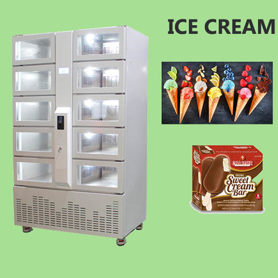 Tarjeta inteligente Pago en efectivo helados congelados helados Vending Locker con puertas personalizadas